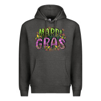 Charcoal Heather mardi gras Premium Hoodie - CowGirlArtShop