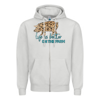 Dove Grey Life is Better on the Farm Zipper Hoodie - Bettercallsaul