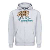 Heather Grey Life is Better on the Farm Zipper Hoodie - Bettercallsaul