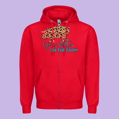 Life Is Better On The Farm Zipper Hoodie Designed By Bettercallsaul