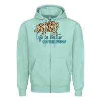 Seafoam Life is Better on the Farm Zipper Hoodie - Bettercallsaul