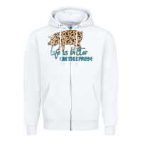 White Life is Better on the Farm Zipper Hoodie - Bettercallsaul
