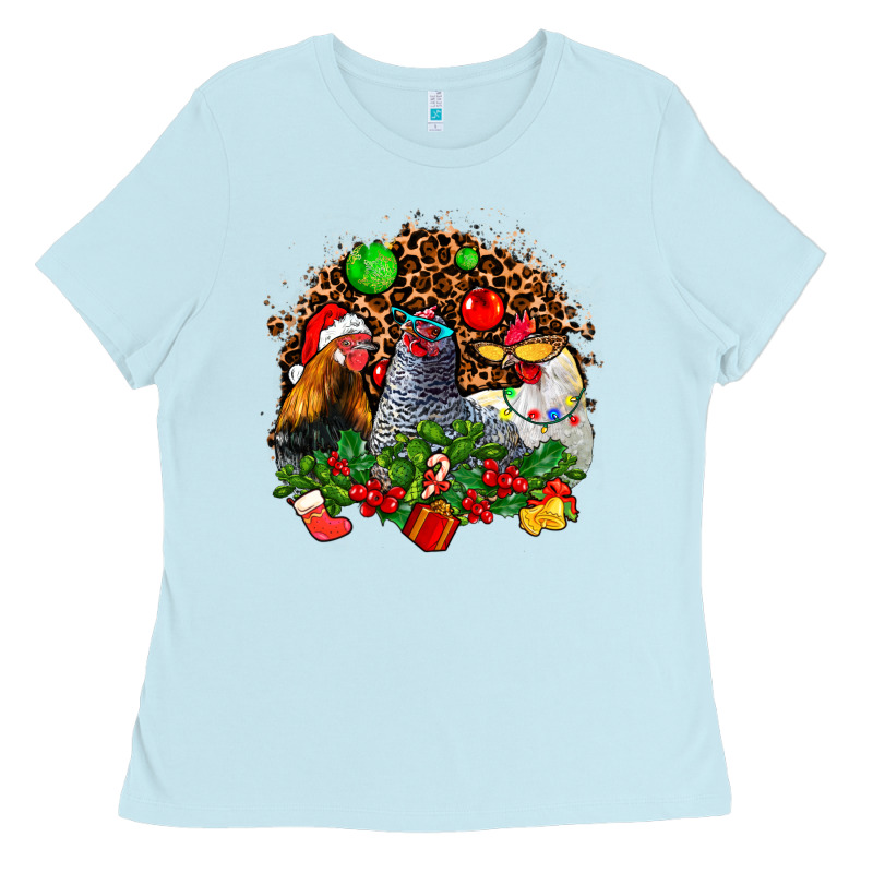 Christmas Party And Chickens Ladies Tee by AdoDesignShop | Teevron