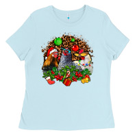 Baby Blue Christmas party and chickens Ladies Tee - AdoDesignShop