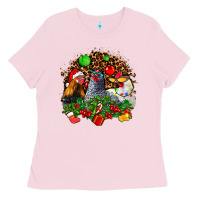 Bubblegum Pink Christmas party and chickens Ladies Tee - AdoDesignShop