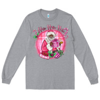 Heather Grey ho ho ho pink black santa christmas Long Sleeve Tee - MaliasSmallBusiness