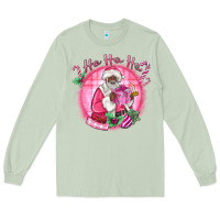 Matcha ho ho ho pink black santa christmas Long Sleeve Tee - MaliasSmallBusiness