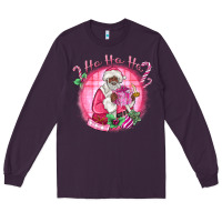Plum ho ho ho pink black santa christmas Long Sleeve Tee - MaliasSmallBusiness