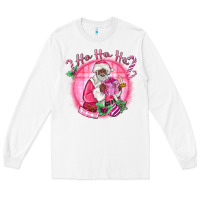 White ho ho ho pink black santa christmas Long Sleeve Tee - MaliasSmallBusiness