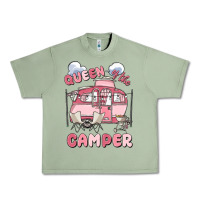 Oil Green queen of the camper Urban Heavy Tee - MaliasSmallBusiness