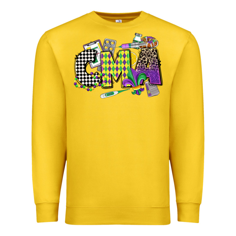 Cma Mardi Gras Certified Medical Assistant Premium Sweatshirt by CowGirlArtShop | Teevron