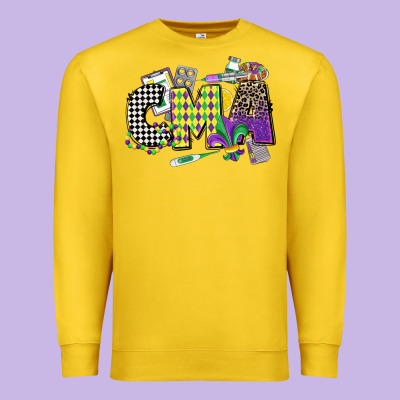 Cma Mardi Gras Certified Medical Assistant Premium Sweatshirt Designed By Cowgirlartshop