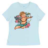 Baby Blue cupid valentine's day Ladies Tee - RanaPortraitStore