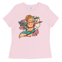 Bubblegum Pink cupid valentine's day Ladies Tee - RanaPortraitStore