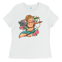 White cupid valentine's day Ladies Tee - RanaPortraitStore