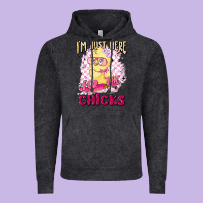 I'm Just Here For The Chicks Vintage Hoodie Designed By Maliassmallbusiness