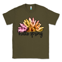 Army Green hello spring Classic Tee - MaliasSmallBusiness