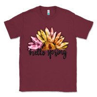Burgundy hello spring Classic Tee - MaliasSmallBusiness