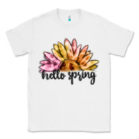 White hello spring Classic Tee - MaliasSmallBusiness