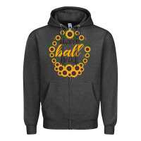 Charcoal Heather Happy Fall Sunflowers Zipper Hoodie - Bettercallsaul