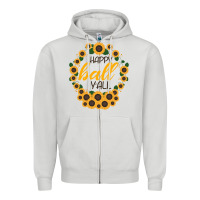 Dove Grey Happy Fall Sunflowers Zipper Hoodie - Bettercallsaul