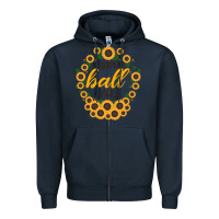Navy Happy Fall Sunflowers Zipper Hoodie - Bettercallsaul