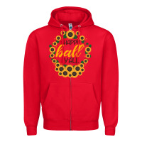Red Happy Fall Sunflowers Zipper Hoodie - Bettercallsaul