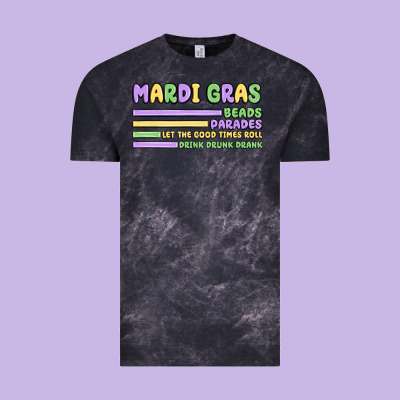 Mardi Gras Beads Vintage Tee Designed By Maliassmallbusiness