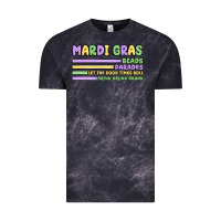 Cloud Black mardi gras beads Vintage Tee - MaliasSmallBusiness