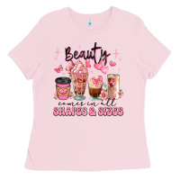 Bubblegum Pink beauty comes in all shapes and sizes coffee cups Ladies Tee - JahusDesignShop
