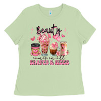Matcha beauty comes in all shapes and sizes coffee cups Ladies Tee - JahusDesignShop
