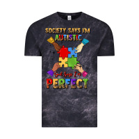 Cloud Black society says i'm autistic god says i'm perfect Vintage Tee - JahusDesignShop