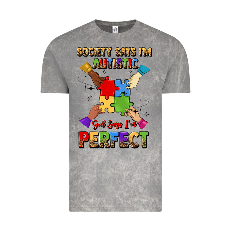 Society Says I'm Autistic God Says I'm Perfect Vintage Tee by JahusDesignShop | Teevron