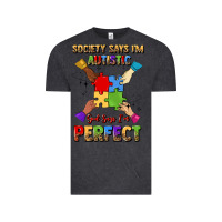 Vintage Black society says i'm autistic god says i'm perfect Vintage Tee - JahusDesignShop