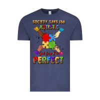 Vintage Denim society says i'm autistic god says i'm perfect Vintage Tee - JahusDesignShop