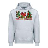 Heather Grey Peace Love Nutcrackers Urban Hoodie - BundleAndBundleShop
