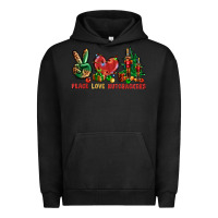 Pigment Black Peace Love Nutcrackers Urban Hoodie - BundleAndBundleShop