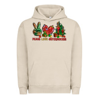 Pigment French Oak Peace Love Nutcrackers Urban Hoodie - BundleAndBundleShop