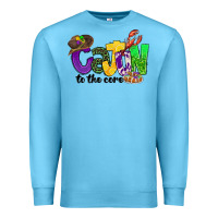 Ocean Blue cajun to the core mardi gras Premium Sweatshirt - CowGirlArtShop