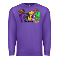 Purple cajun to the core mardi gras Premium Sweatshirt - CowGirlArtShop