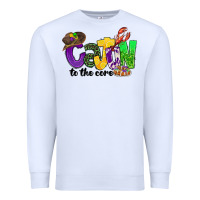 White cajun to the core mardi gras Premium Sweatshirt - CowGirlArtShop