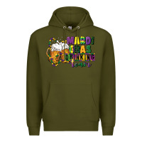 Army Green mardi gras drinking team 12 inches 300 dpi Premium Hoodie - CowGirlArtShop