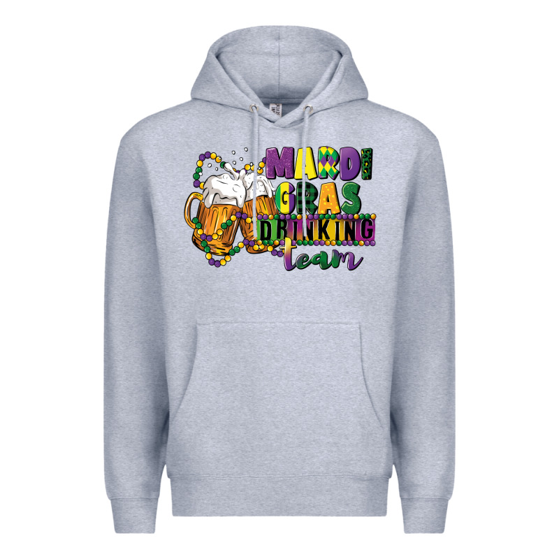 Mardi Gras Drinking Team 12 Inches 300 Dpi Premium Hoodie by CowGirlArtShop | Teevron