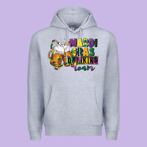 Mardi Gras Drinking Team 12 Inches 300 Dpi Premium Hoodie Designed By Cowgirlartshop