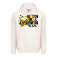 Pale Pink mardi gras drinking team 12 inches 300 dpi Premium Hoodie - CowGirlArtShop