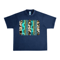 Navy gemstone sunflower cowhide brushstroke Urban Heavy Tee - AdoDesignShop