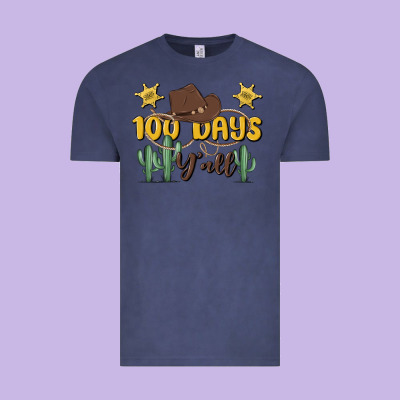 100 Days Y'all Vintage Tee Designed By Maliassmallbusiness