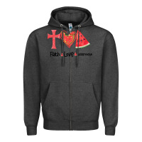 Charcoal Heather Faith Love Watermelon Zipper Hoodie - Bettercallsaul