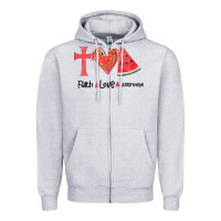 Heather Grey Faith Love Watermelon Zipper Hoodie - Bettercallsaul