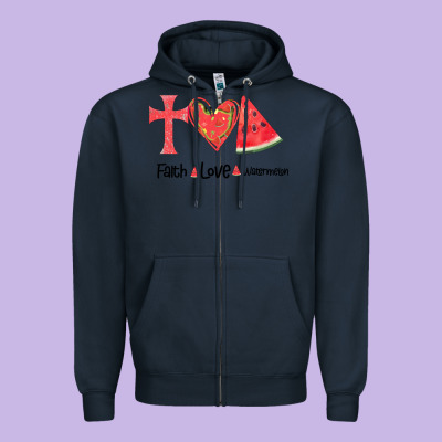 Faith Love Watermelon Zipper Hoodie Designed By Bettercallsaul